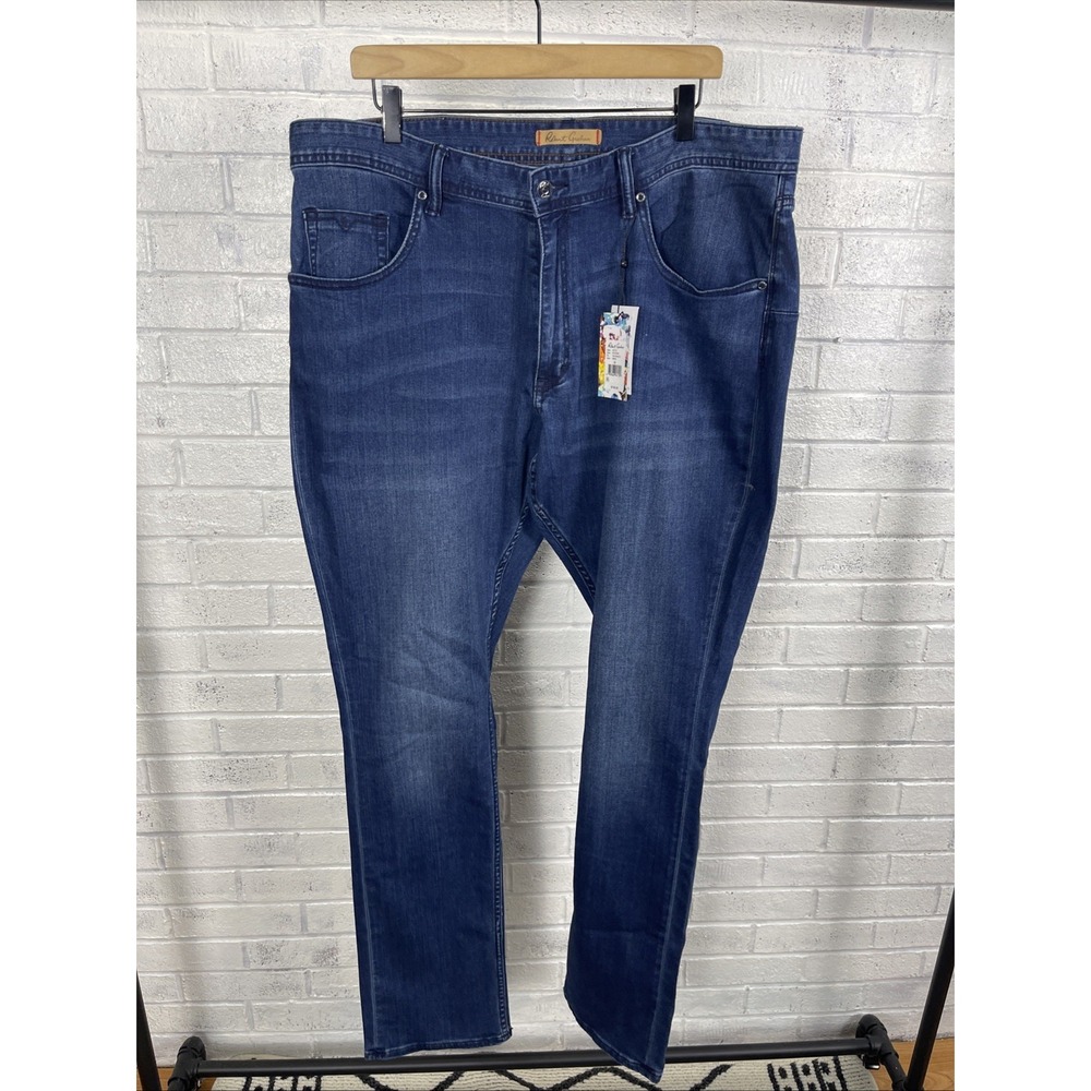 Robert Graham Gettys The Perfect Fit Jeans Mens Size 38 Indigo Wash Minimalist